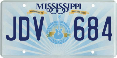 MS license plate JDV684