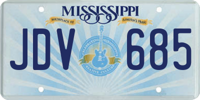 MS license plate JDV685