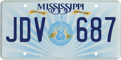 MS license plate JDV687