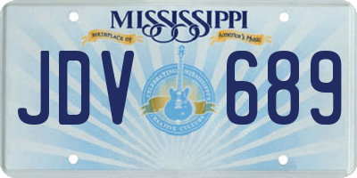 MS license plate JDV689