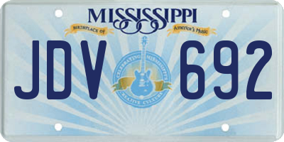 MS license plate JDV692