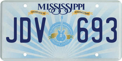 MS license plate JDV693