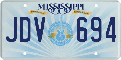 MS license plate JDV694