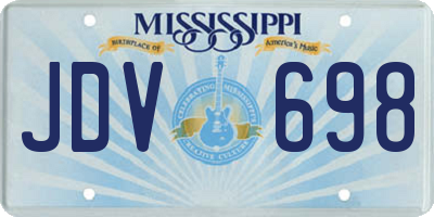 MS license plate JDV698