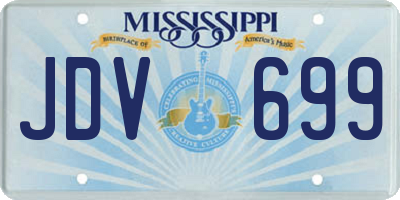 MS license plate JDV699