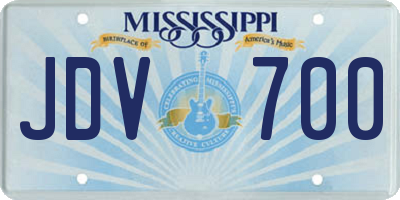 MS license plate JDV700