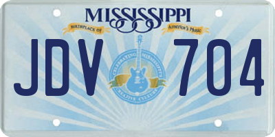 MS license plate JDV704