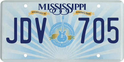 MS license plate JDV705