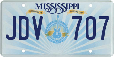 MS license plate JDV707