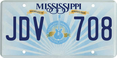 MS license plate JDV708