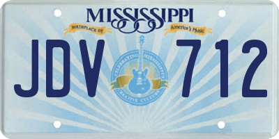 MS license plate JDV712
