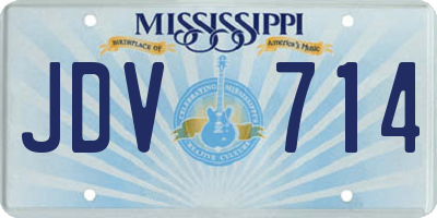 MS license plate JDV714