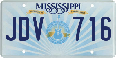 MS license plate JDV716