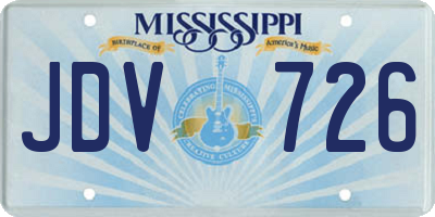 MS license plate JDV726