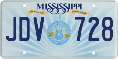 MS license plate JDV728