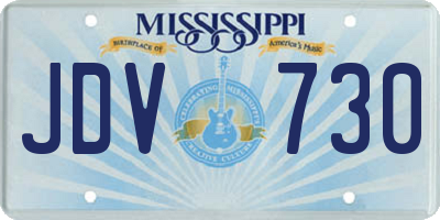 MS license plate JDV730