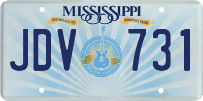MS license plate JDV731