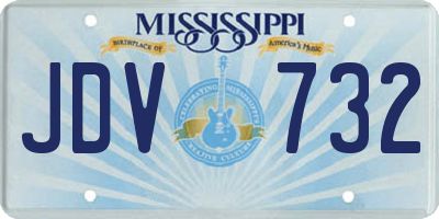 MS license plate JDV732