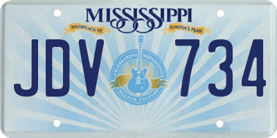 MS license plate JDV734