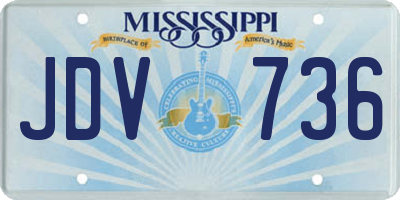 MS license plate JDV736