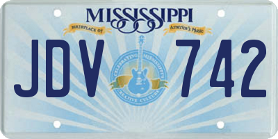 MS license plate JDV742