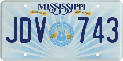 MS license plate JDV743