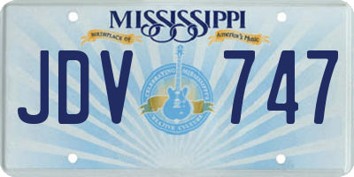 MS license plate JDV747
