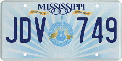 MS license plate JDV749