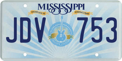 MS license plate JDV753