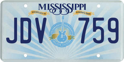 MS license plate JDV759
