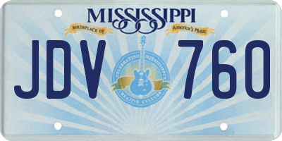 MS license plate JDV760