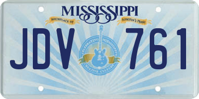 MS license plate JDV761