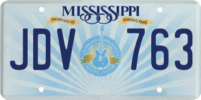 MS license plate JDV763