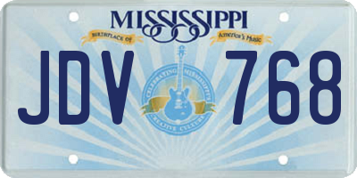 MS license plate JDV768