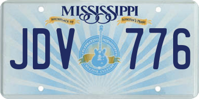 MS license plate JDV776