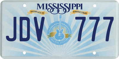 MS license plate JDV777