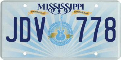MS license plate JDV778