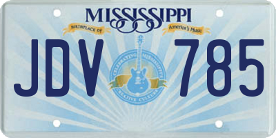 MS license plate JDV785