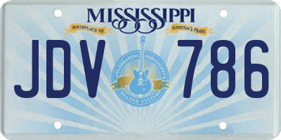 MS license plate JDV786