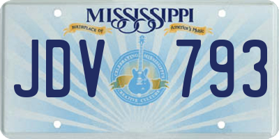 MS license plate JDV793