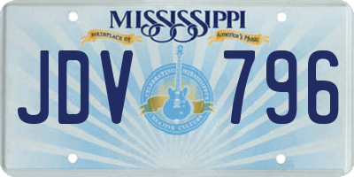 MS license plate JDV796
