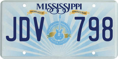 MS license plate JDV798