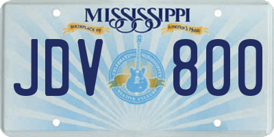 MS license plate JDV800
