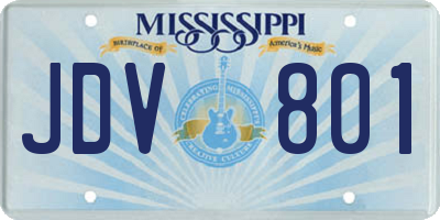 MS license plate JDV801