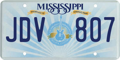 MS license plate JDV807
