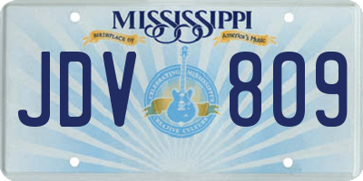 MS license plate JDV809