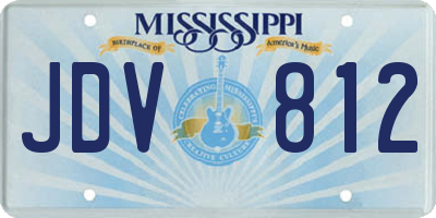 MS license plate JDV812