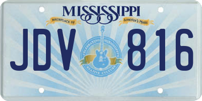 MS license plate JDV816