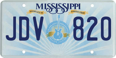 MS license plate JDV820