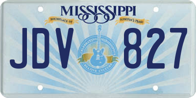 MS license plate JDV827